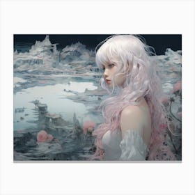 Girl With Pink Hair Canvas Print