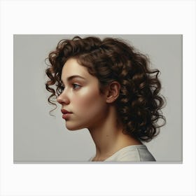 Portrait Of A Woman With Curly Hair Canvas Print