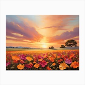 Sunset Poppies 2 Canvas Print