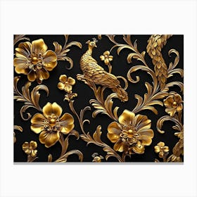 Gold Peacock 1 Canvas Print