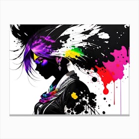 Girl With Paint Splatters 5 Canvas Print