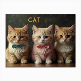 Three Kittens In A Bow Tie Canvas Print