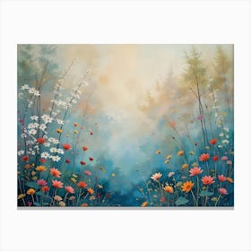 Flowers In The Mist Canvas Print