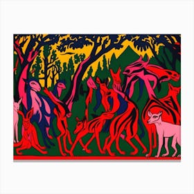 Paul Gauguin Art Prints Dogs In The Forest Canvas Print