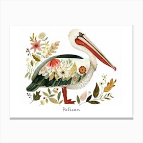 Little Floral Pelican 2 Poster Canvas Print