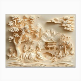 Beautiful 3d Chinese Landscape 1 Canvas Print