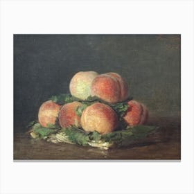 Henri Fantin-Latour - Corbeille De Pêches 1875. French Painter, Famous Painter, Flower Paintings, Still Life, Flowers And Fruits Canvas Print