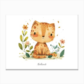 Little Floral Bobcat 3 Poster Canvas Print