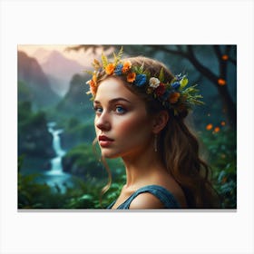 Fairytale Girl In The Forest Canvas Print