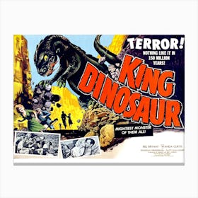 King Dinosaur, Horror, Fantasy Movie Poster Canvas Print