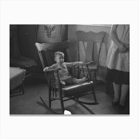 Untitled Photo, Possibly Related To One Of L H Nissen S Children In Rocking Chair Nissen Shack Near Dickens, Iowa Canvas Print