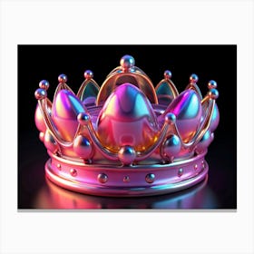 Pink Crown With Gemstones Canvas Print