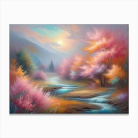 River In The Mountains Canvas Print