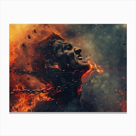 Devil In Chains Canvas Print