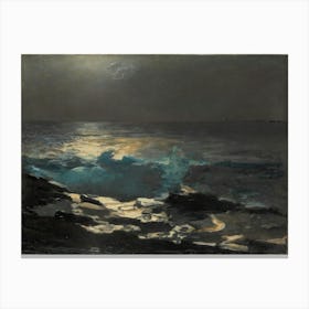 Moonlight, Wood Island Light, Winslow Homer Canvas Print