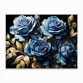 Default A Stunning Watercolor Painting Of Vibrant Blue Roses B 2 (1) Canvas Print