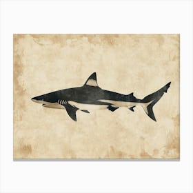 Blacktip Reef Shark Silhouette 3 Canvas Print