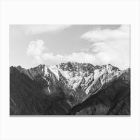 Black And White Karakoram Mountain Range In The Northern Part of Pakistan Canvas Print