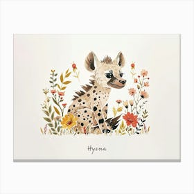 Little Floral Hyena 1 Poster Canvas Print