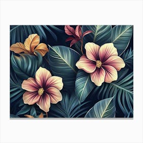 Tropical Leaves Wallpaper 1 Canvas Print