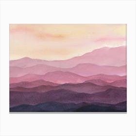 Abstract Pink Mountains Canvas Print
