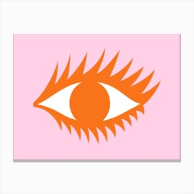 Orange Eye on Pink Canvas Print