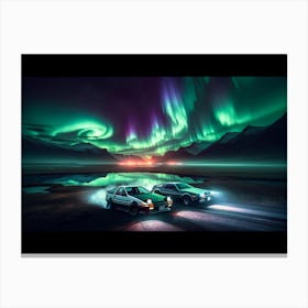 Legends Never Die - AE86 and DeLorean Canvas Print