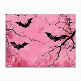 Bats In Pink Canvas Print