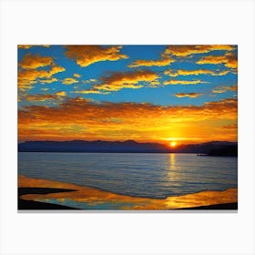 Sunset Over The Water 3 Canvas Print