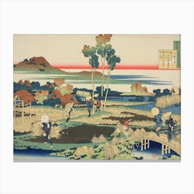 Hokusai's Sekiya Village On The Sumida River, Katsushika Hokusai Canvas Print