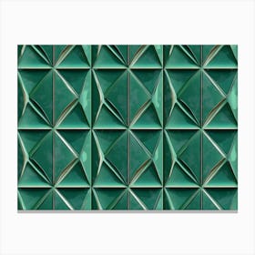 Green Tile Wall Canvas Print