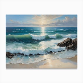 Sunny Day At The Beach Canvas Print