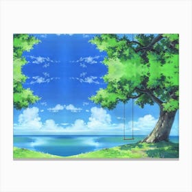 Tree With Swing Canvas Print
