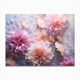 Pink Dahlia Flowers Canvas Print