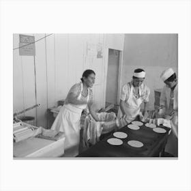 Untitled Photo, Possibly Related To Making Tortillas In Bake Shop, San Antonio, Texas, Tortillas Are Made Of Canvas Print