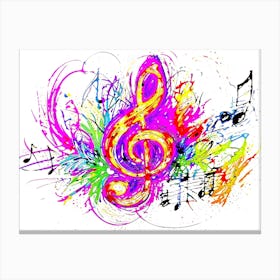 Colorful Music Notes Canvas Print