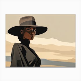 Illustration of an African American woman at the beach 47 Canvas Print
