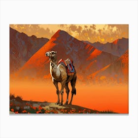 Camel In The Desert 23 Canvas Print