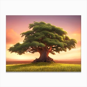 Tree At Dawn 2 Canvas Print