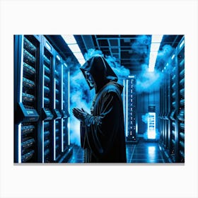 Tech priests prayying to server farms 1 Canvas Print