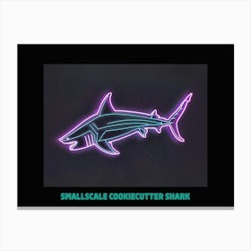 Neon Purple Smallscale Cookiecutter Shark 1 Poster Canvas Print