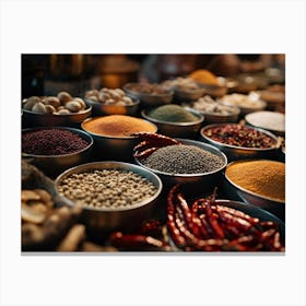 Spices In Bowls 1 Canvas Print