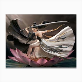 Gorgeous Asian Empress Sword Dance #6 Canvas Print