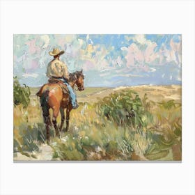 Cowboy In Dodge City Kansas 2 Canvas Print