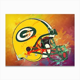 Green Bay Packers Helmet Abstract Canvas Print