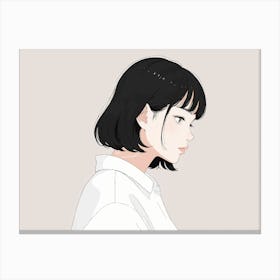 Anime Girl With Black Hair Canvas Print