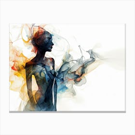 Woman In Smoke Canvas Print