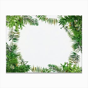 Tropical Leaves Frame Canvas Print