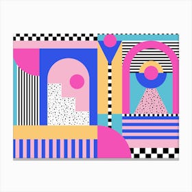 Memphis Pattern Retro Dreamwave 90s Artwork Canvas Print