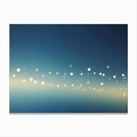 Abstract Background With A Subtle Gradient Of Blue And Yellow With A Horizontal Line Of Glowing White Dots That Create A Sense Of Movement And Depth Canvas Print